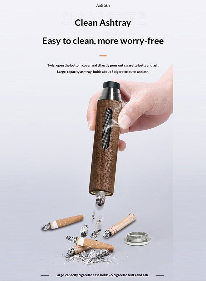 RESONIX Portable Car ashtray – Heat-Resistant Windproof Smoke ashtray with Cigarette holder, Large Capacity Compact Travel Smoke Container for Car, Office & Outdoor Use (Smoking Accessory, Wood Color) - Image 5